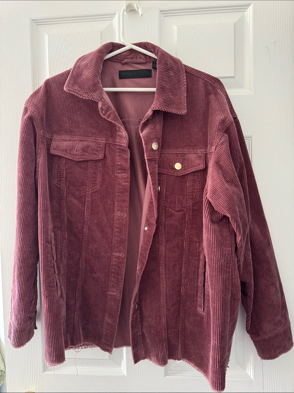 Only Corduroy Bomber Jacket in Dusty Rose